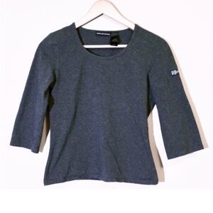 DKNY Grey Three-Quarter Sleeve Shirt